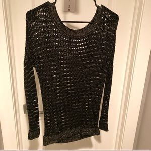 🆕Guess Metallic Crotched Knit Open Hole Sweater